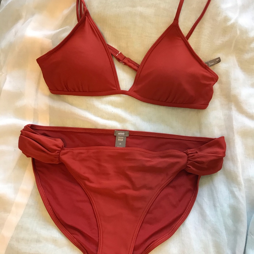 Aerie rust red bikini swimsuit